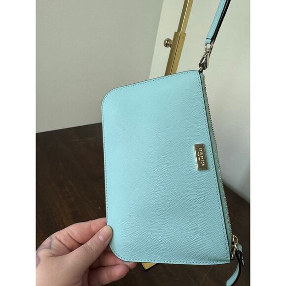 Kate Spade Light Blue Leather Wristlet - Picture 2 of 10